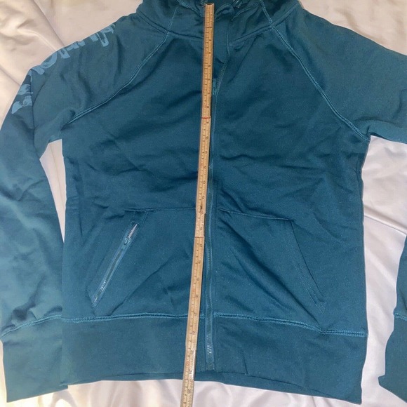 Hurley Hoodie Sweatshirt Women Large Teal Blue Zip Up Front Pockets Outdoors - Picture 4 of 12